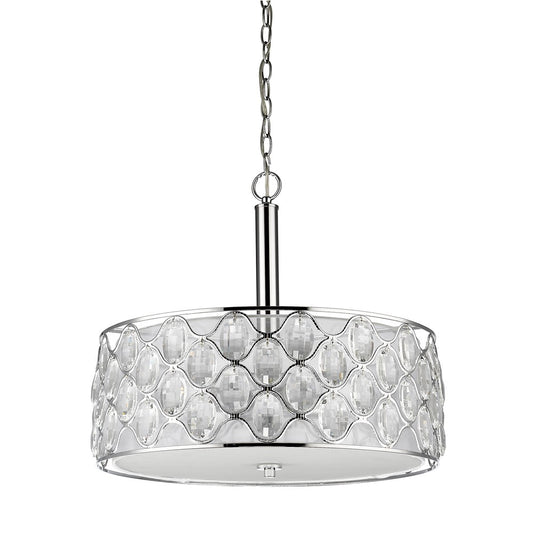 Isabella 4-Light Nickel Drum Pendant