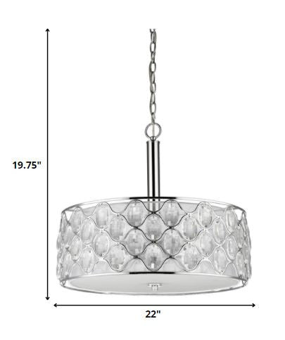 Isabella 4-Light Nickel Drum Pendant