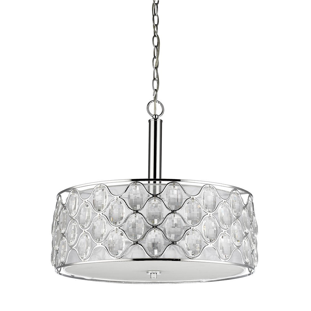 Isabella 4-Light Nickel Drum Pendant