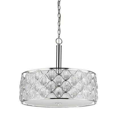 Isabella 4-Light Nickel Drum Pendant