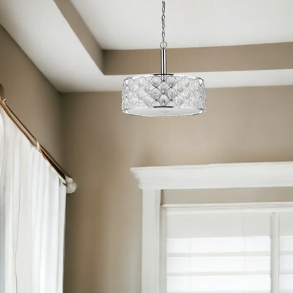 Isabella 4-Light Nickel Drum Pendant