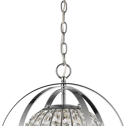 Olivia 1-Light Nickel Crystal Globe Pendant