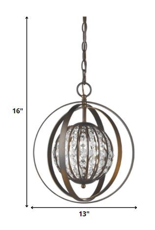 Brown Crystal Ceiling Light w/ Shades