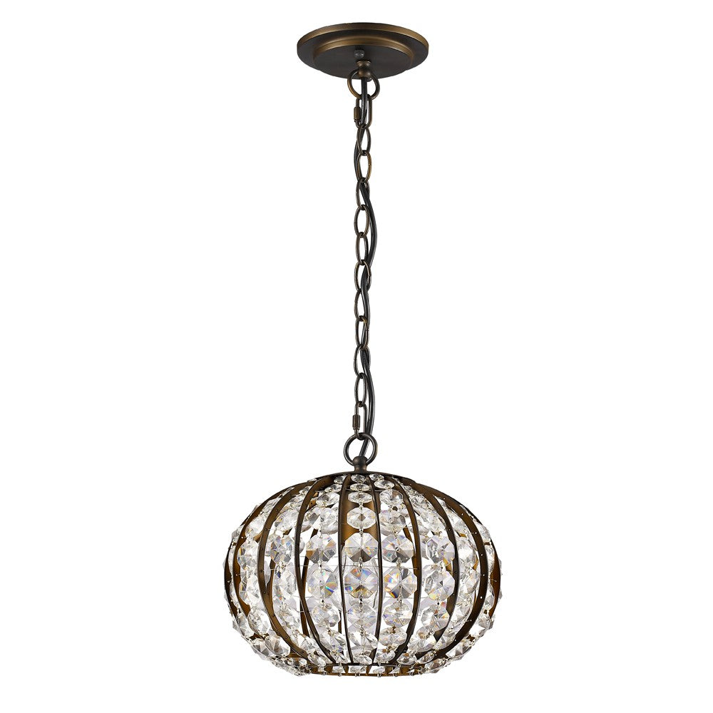 Sterling Brown Crystal Ceiling Light w/ Shades