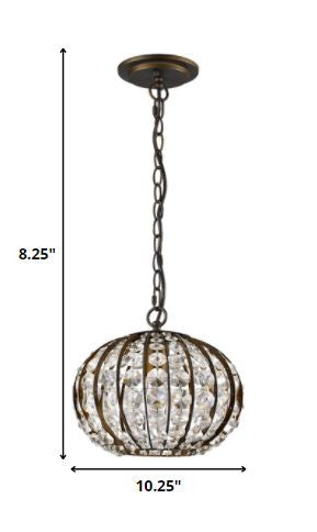 Brown Crystal Ceiling Light w/ Shades