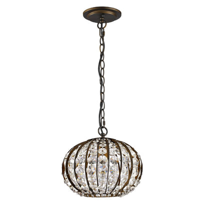 Brown Crystal Ceiling Light w/ Shades