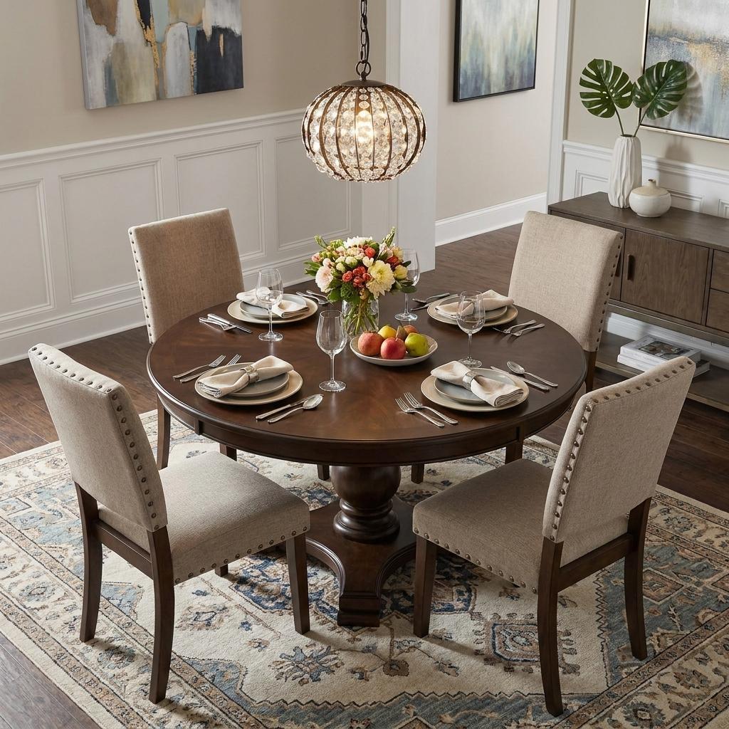 Brown Crystal Ceiling Light w/ Shades