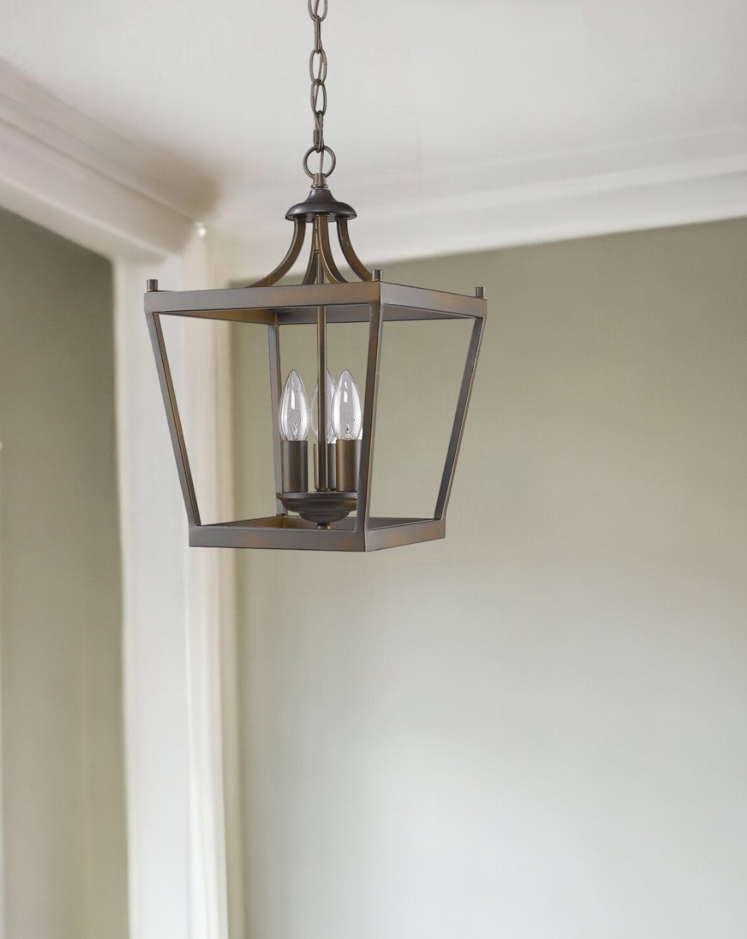 Vintage Brown Tapered Hanging Light