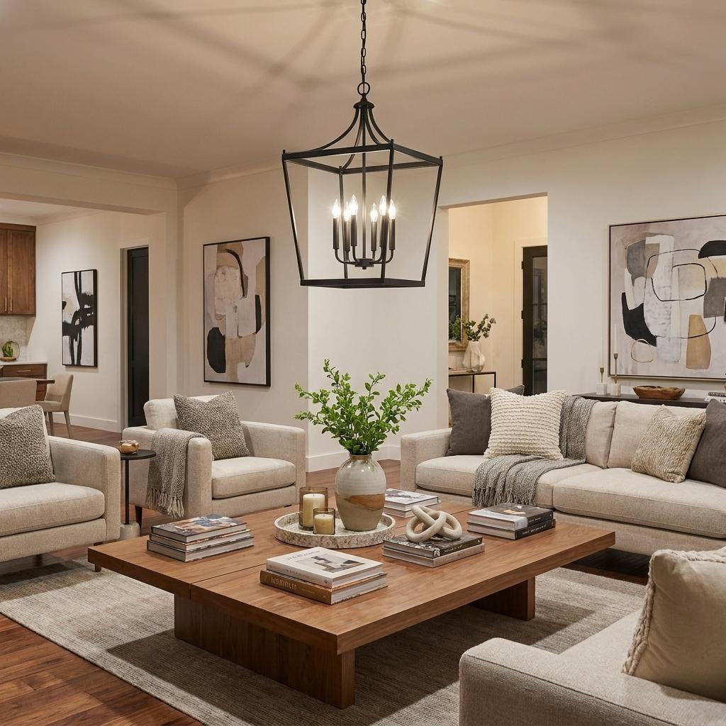 Brown 6 Light Ceiling Light