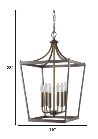 Brown 6 Light Ceiling Light