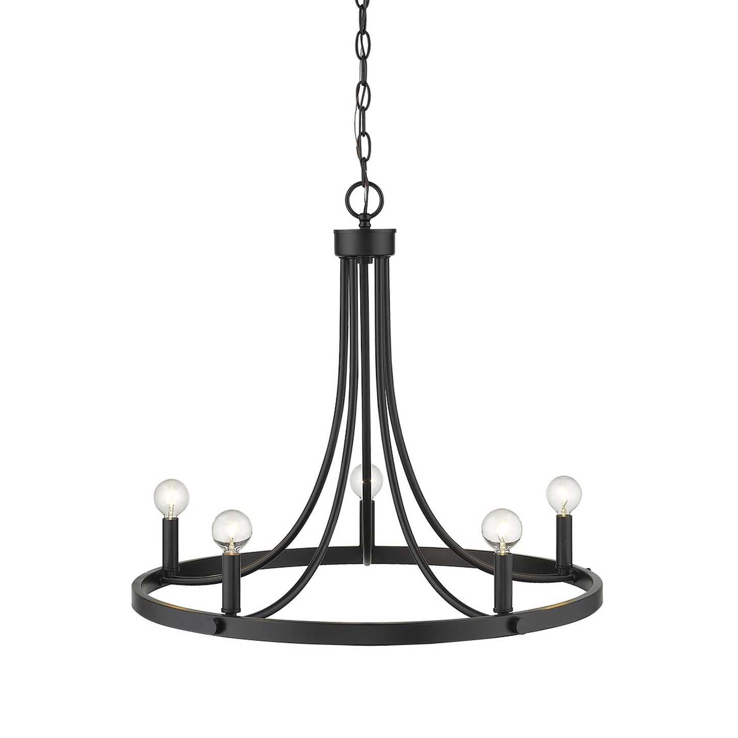 Black Candle Style 5 Light Dimmable Chandelier