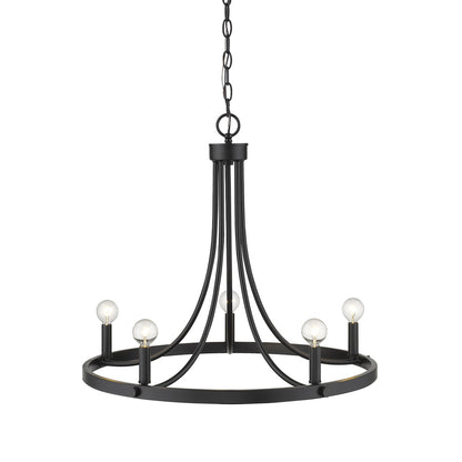 Black Candle Style 5 Light Dimmable Chandelier