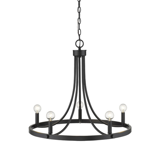 Black Candle Style 5 Light Dimmable Chandelier