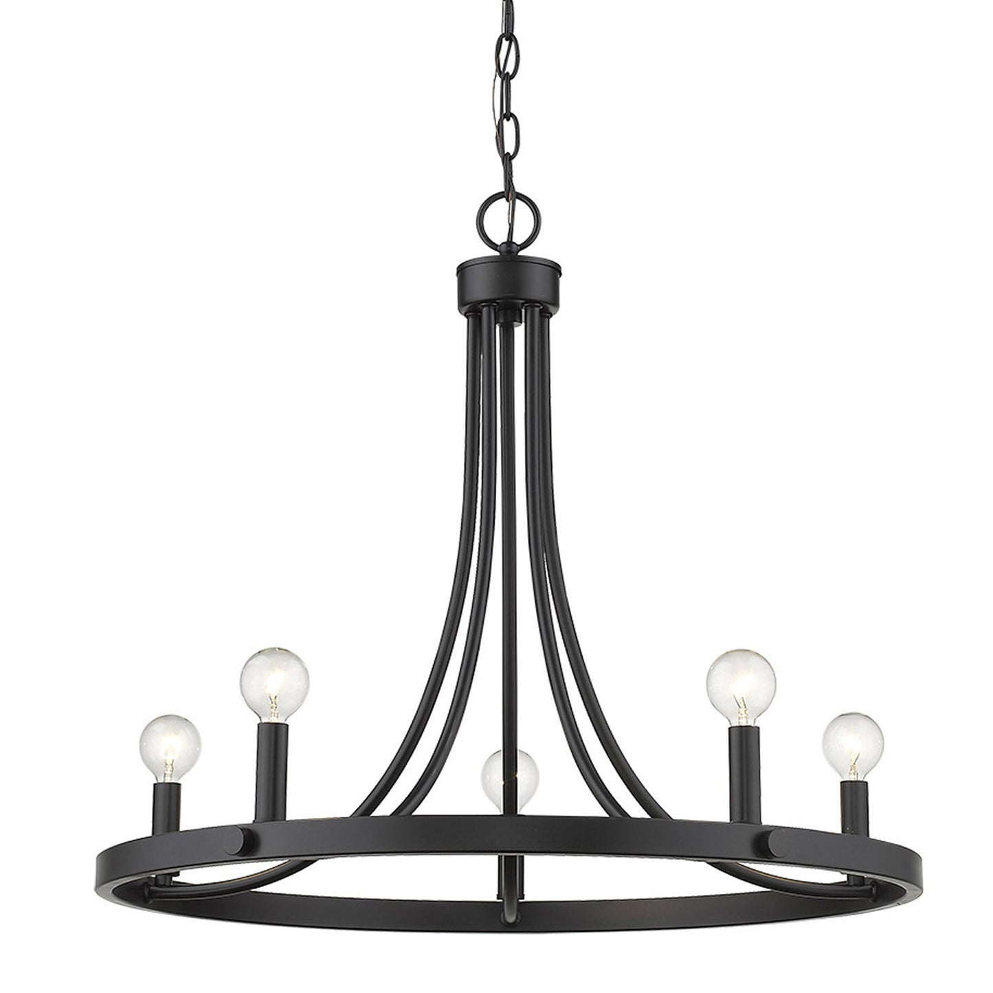 Black Candle Style 5 Light Dimmable Chandelier