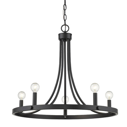 Black Candle Style 5 Light Dimmable Chandelier