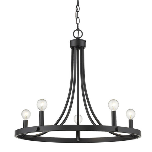 Black Candle Style 5 Light Dimmable Chandelier