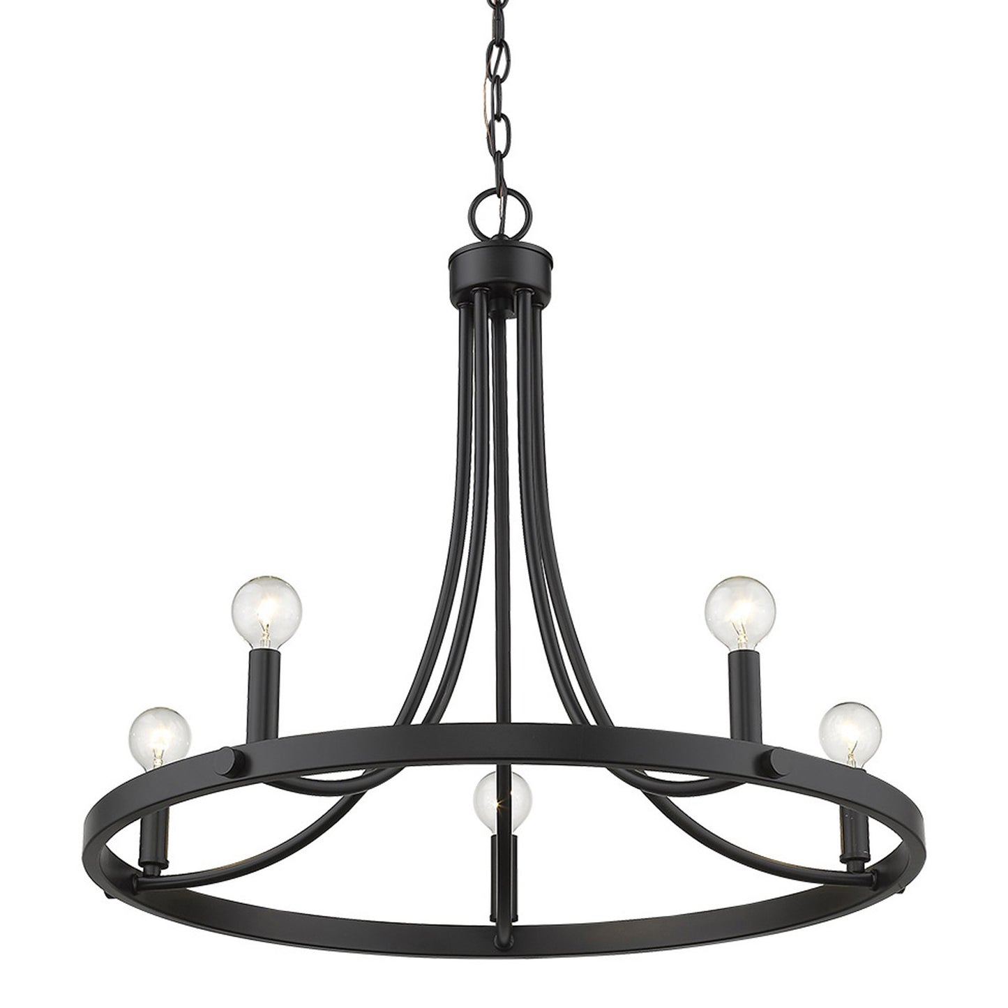Black Candle Style 5 Light Dimmable Chandelier