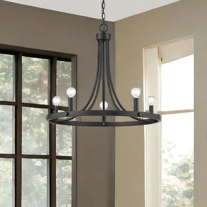Black Candle Style 5 Light Dimmable Chandelier