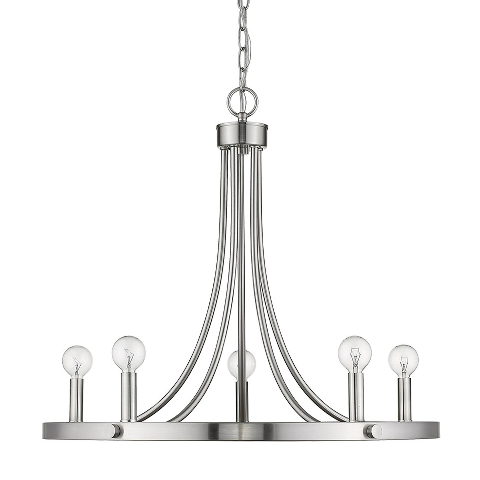 Silver Candle Style 5 Light Dimmable Chandelier