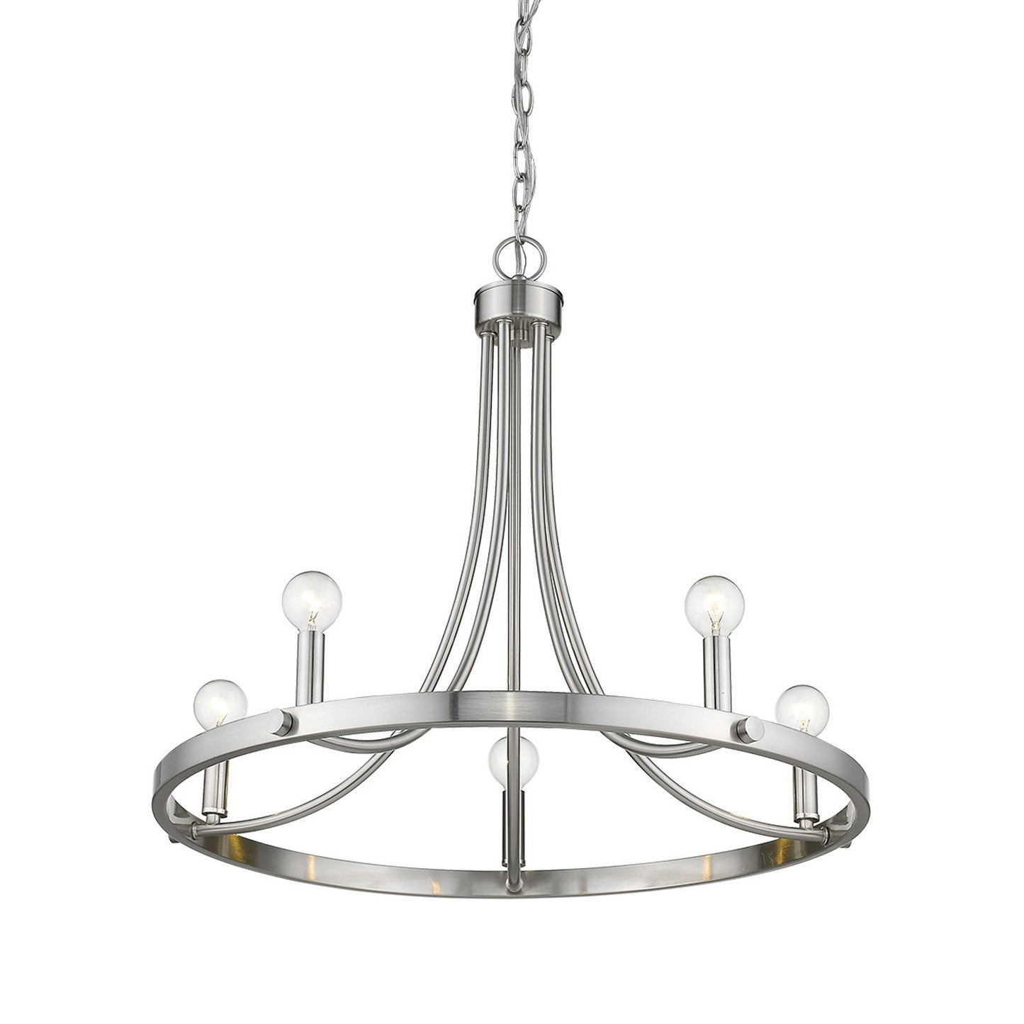 Silver Candle Style 5 Light Dimmable Chandelier