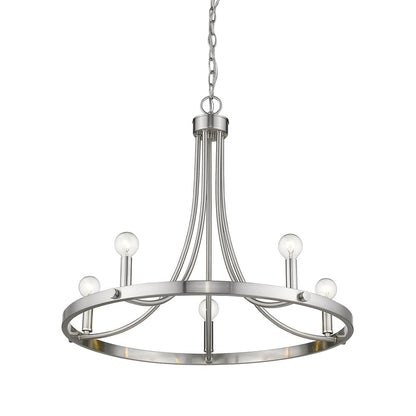 Silver Candle Style 5 Light Dimmable Chandelier