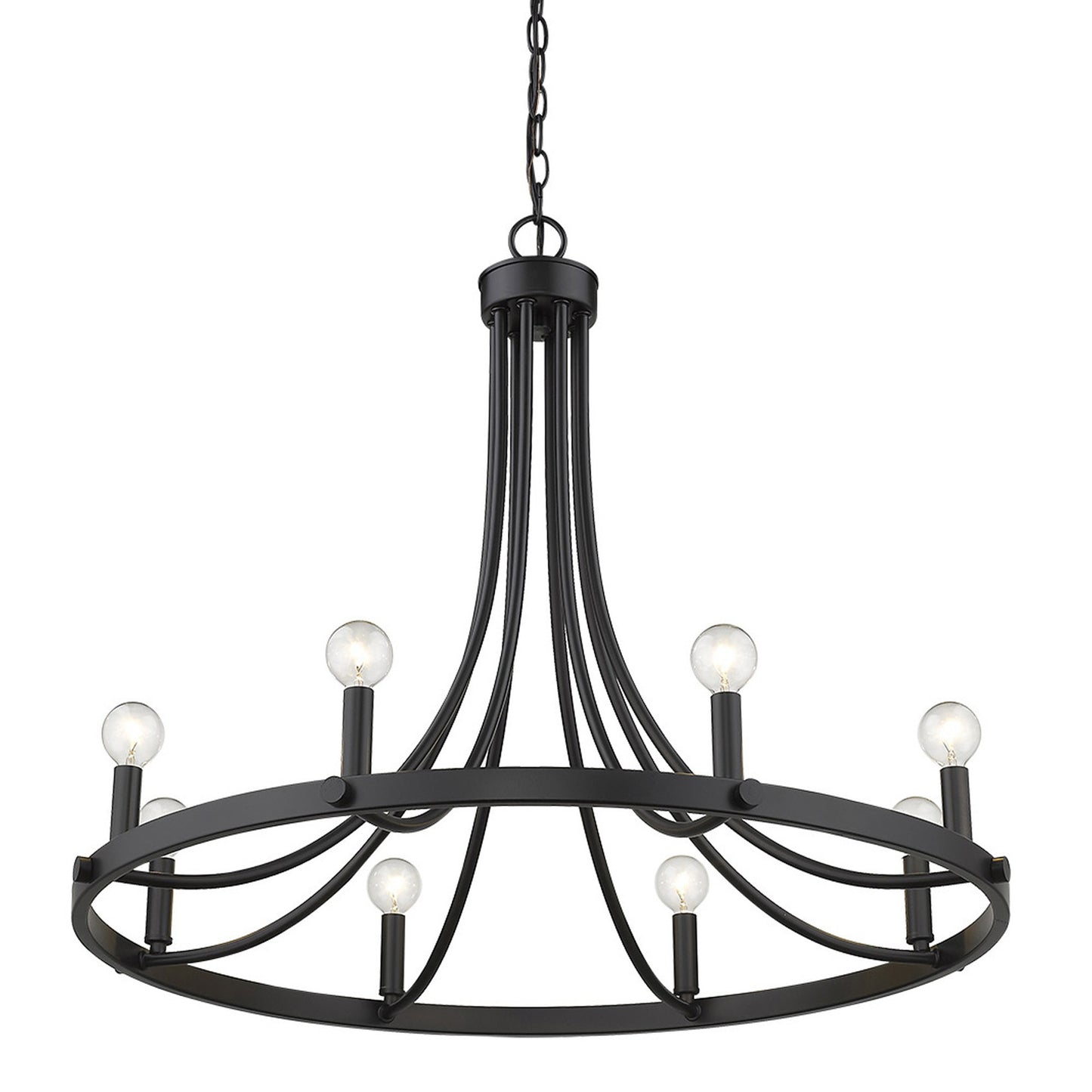 Black Candle Style 8 Light Dimmable Chandelier