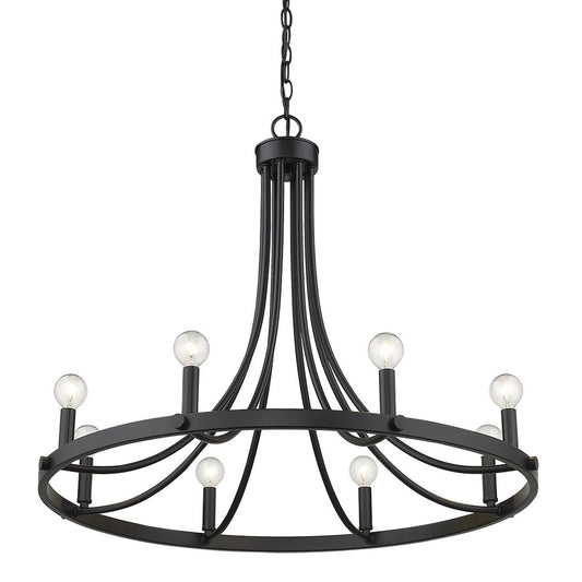 Black Candle Style 8 Light Dimmable Chandelier