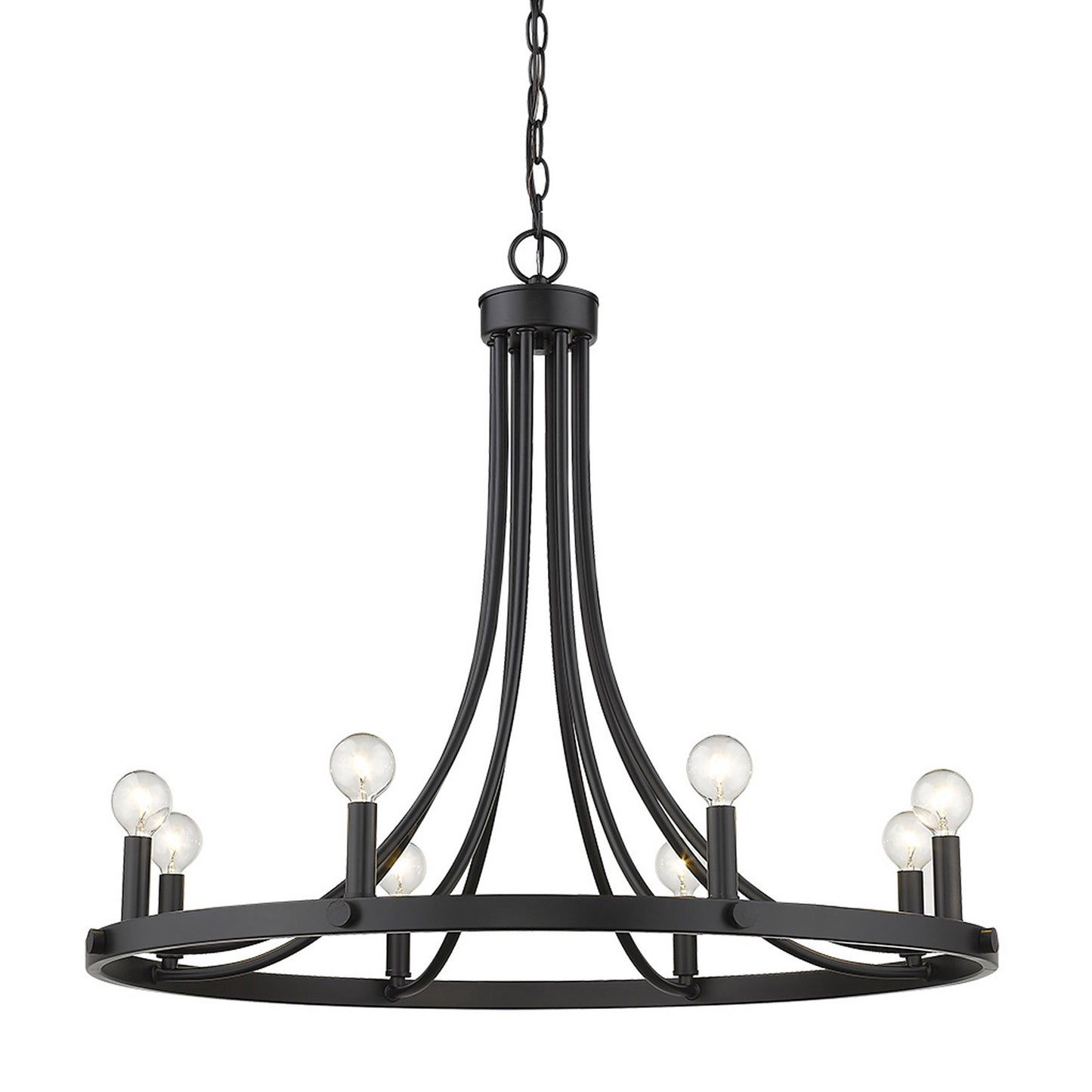 Black Candle Style 8 Light Dimmable Chandelier