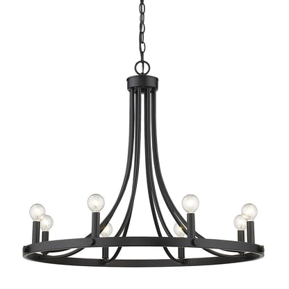 Black Candle Style 8 Light Dimmable Chandelier