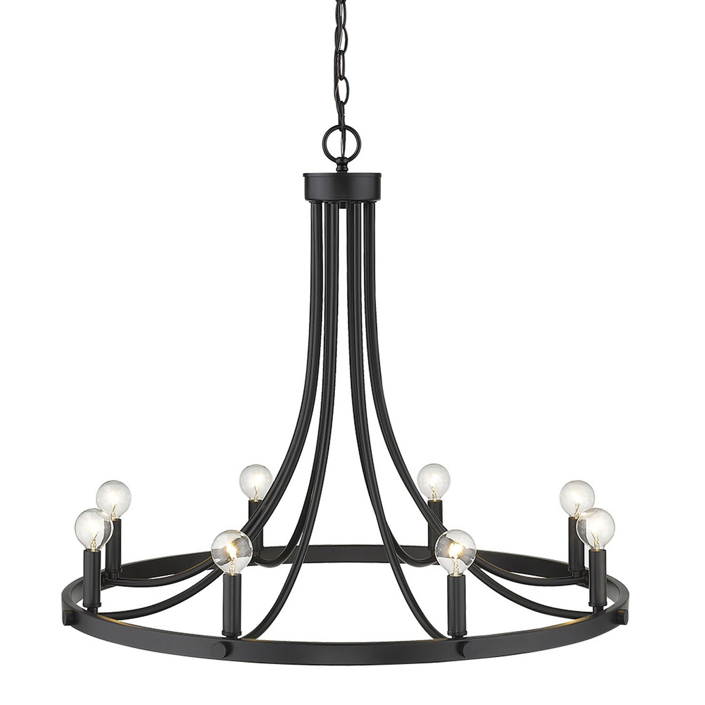 Black Candle Style 8 Light Dimmable Chandelier