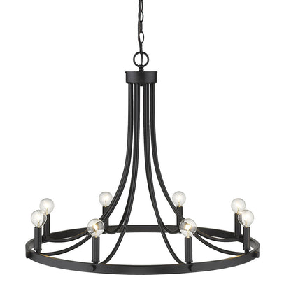 Black Candle Style 8 Light Dimmable Chandelier