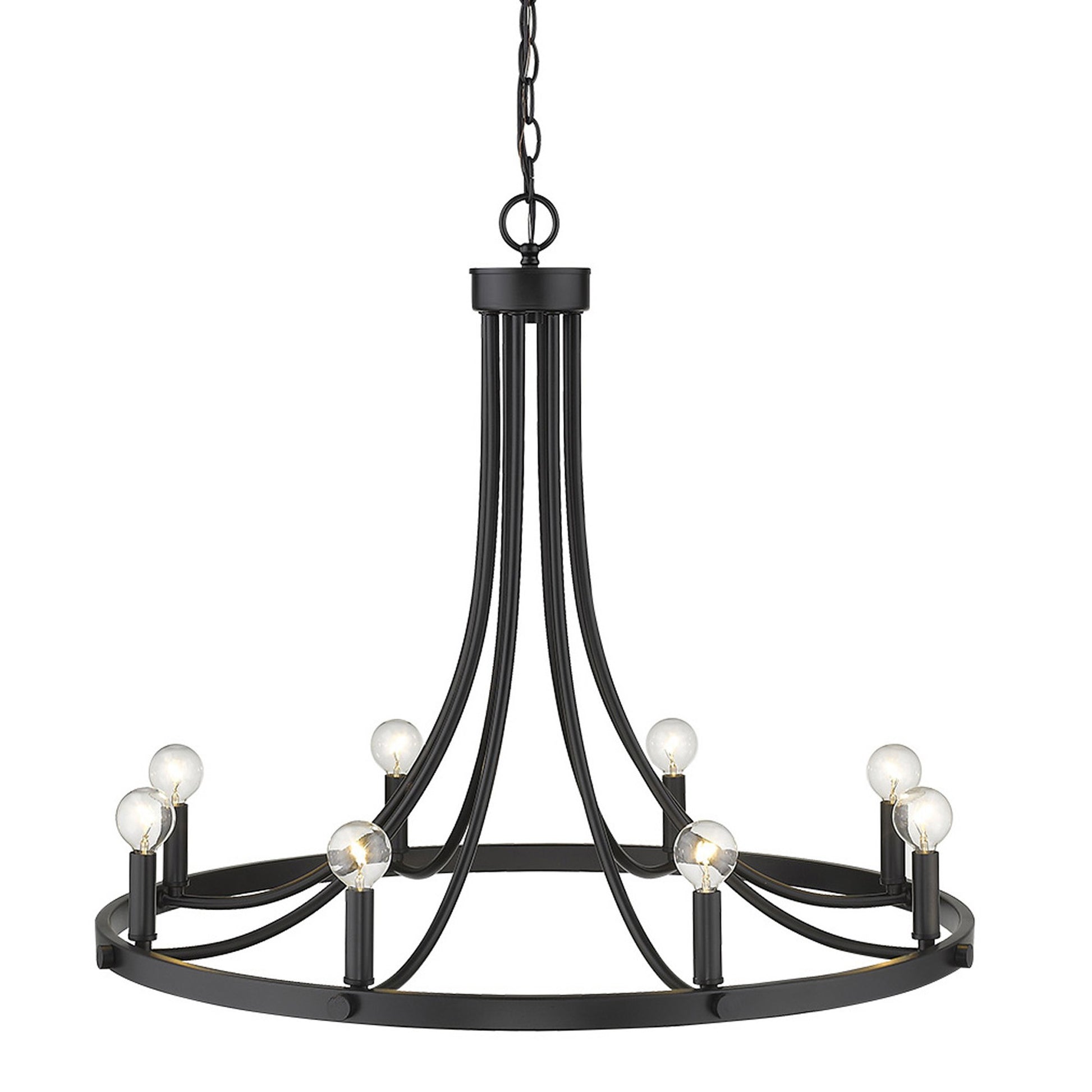 Black Candle Style 8 Light Dimmable Chandelier