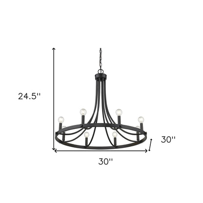 Black Candle Style 8 Light Dimmable Chandelier