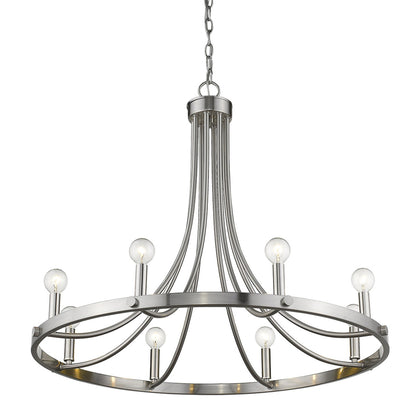 Silver Candle Style 8 Light Dimmable Chandelier