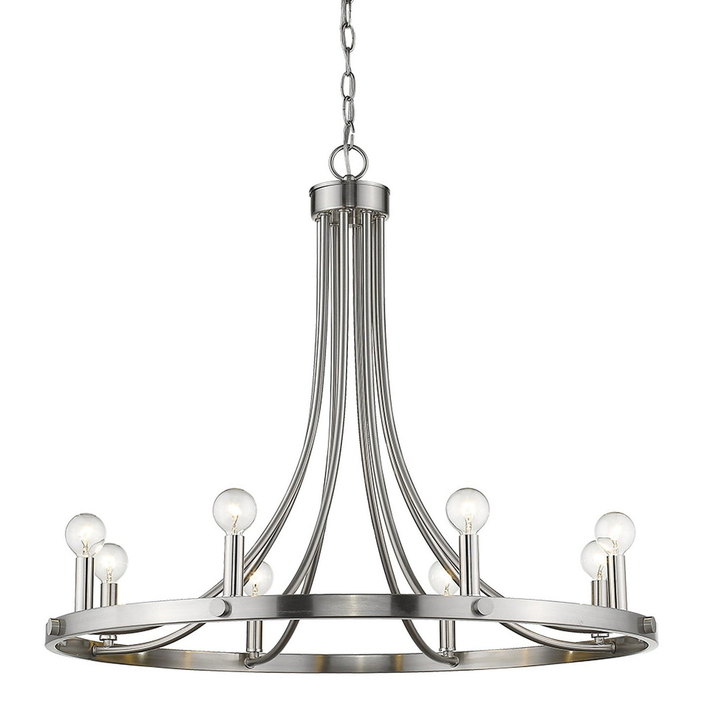 Silver Candle Style 8 Light Dimmable Chandelier