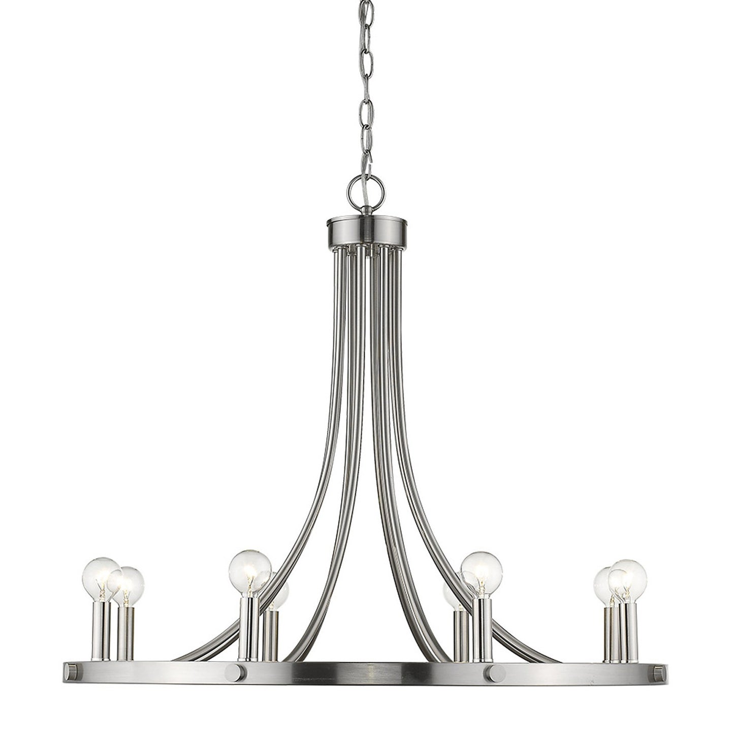 Silver Candle Style 8 Light Dimmable Chandelier
