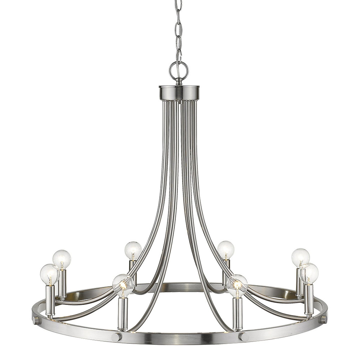 Silver Candle Style 8 Light Dimmable Chandelier