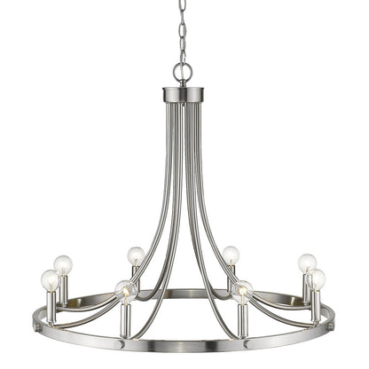Silver Candle Style 8 Light Dimmable Chandelier