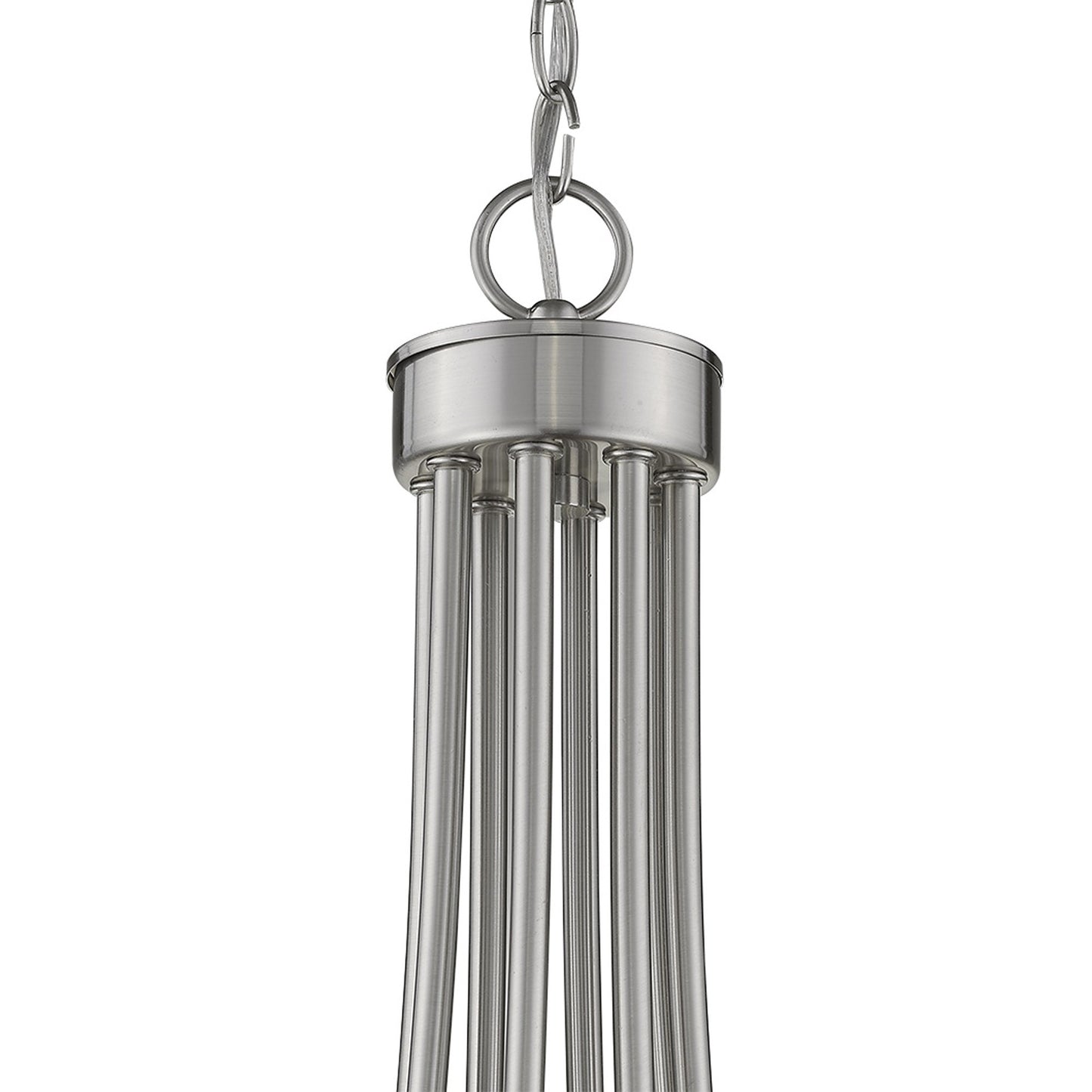 Silver Candle Style 8 Light Dimmable Chandelier