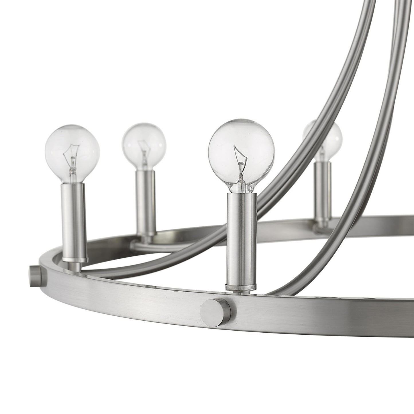 Silver Candle Style 8 Light Dimmable Chandelier