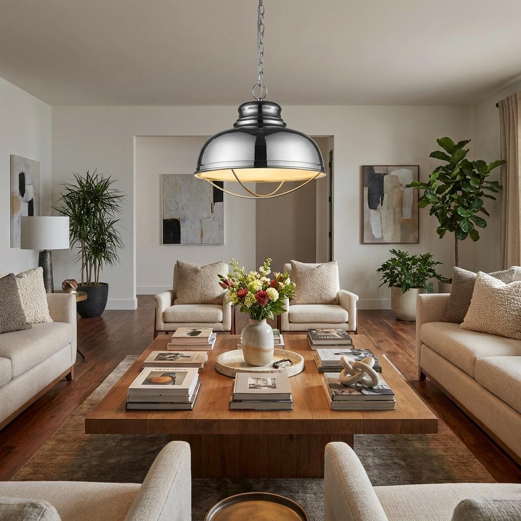 Ansen 1-Light Nickel Pendant