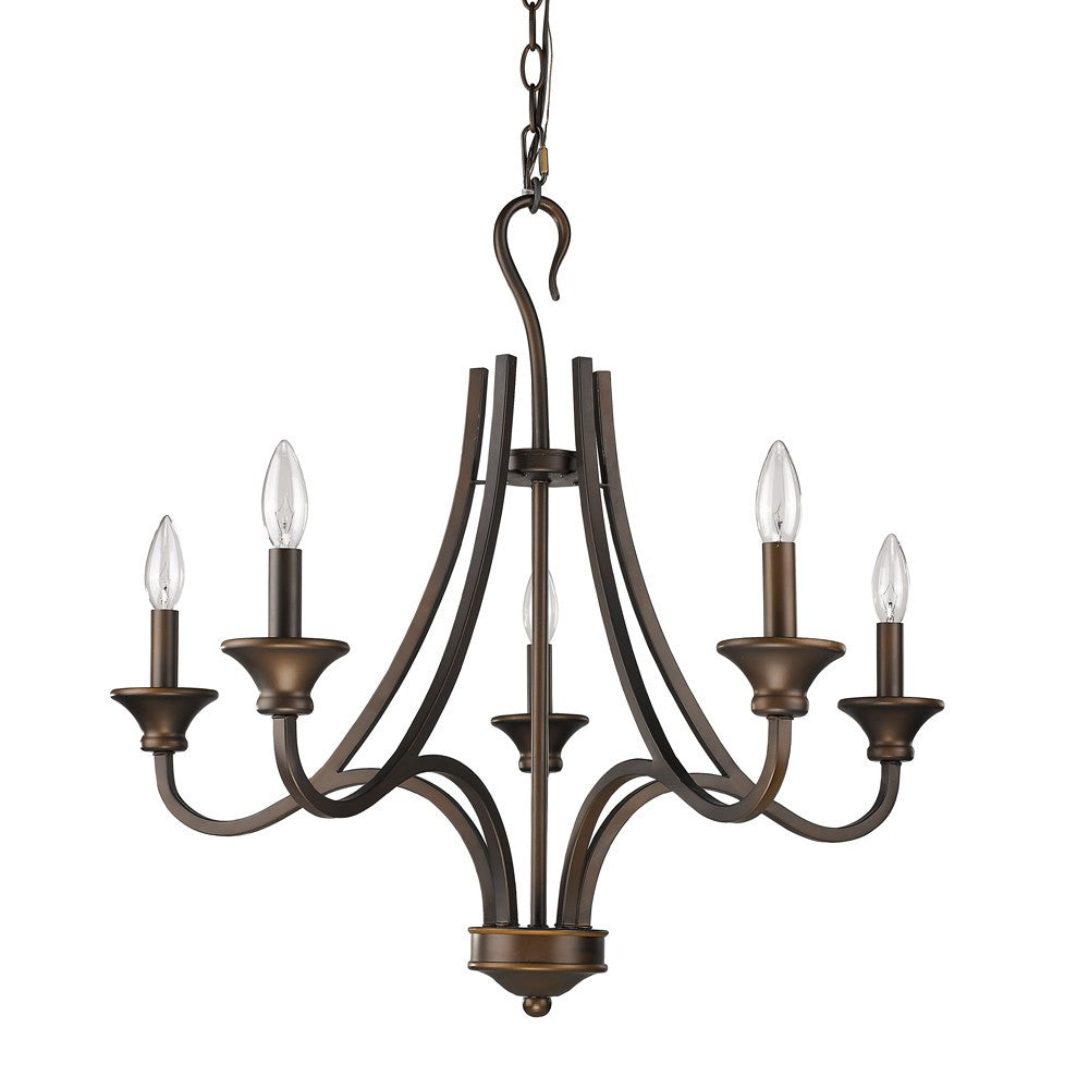 Bronze Candle Style 5 Light Dimmable Chandelier