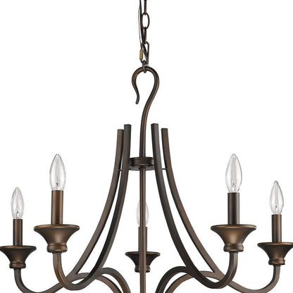 Bronze Candle Style 5 Light Dimmable Chandelier