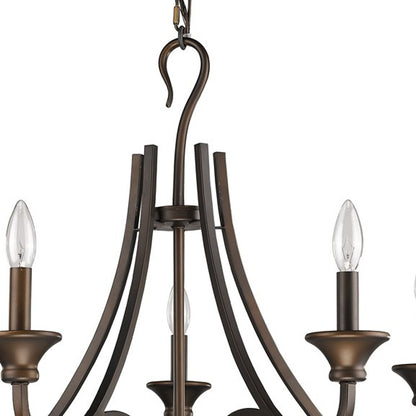 Bronze Candle Style 5 Light Dimmable Chandelier