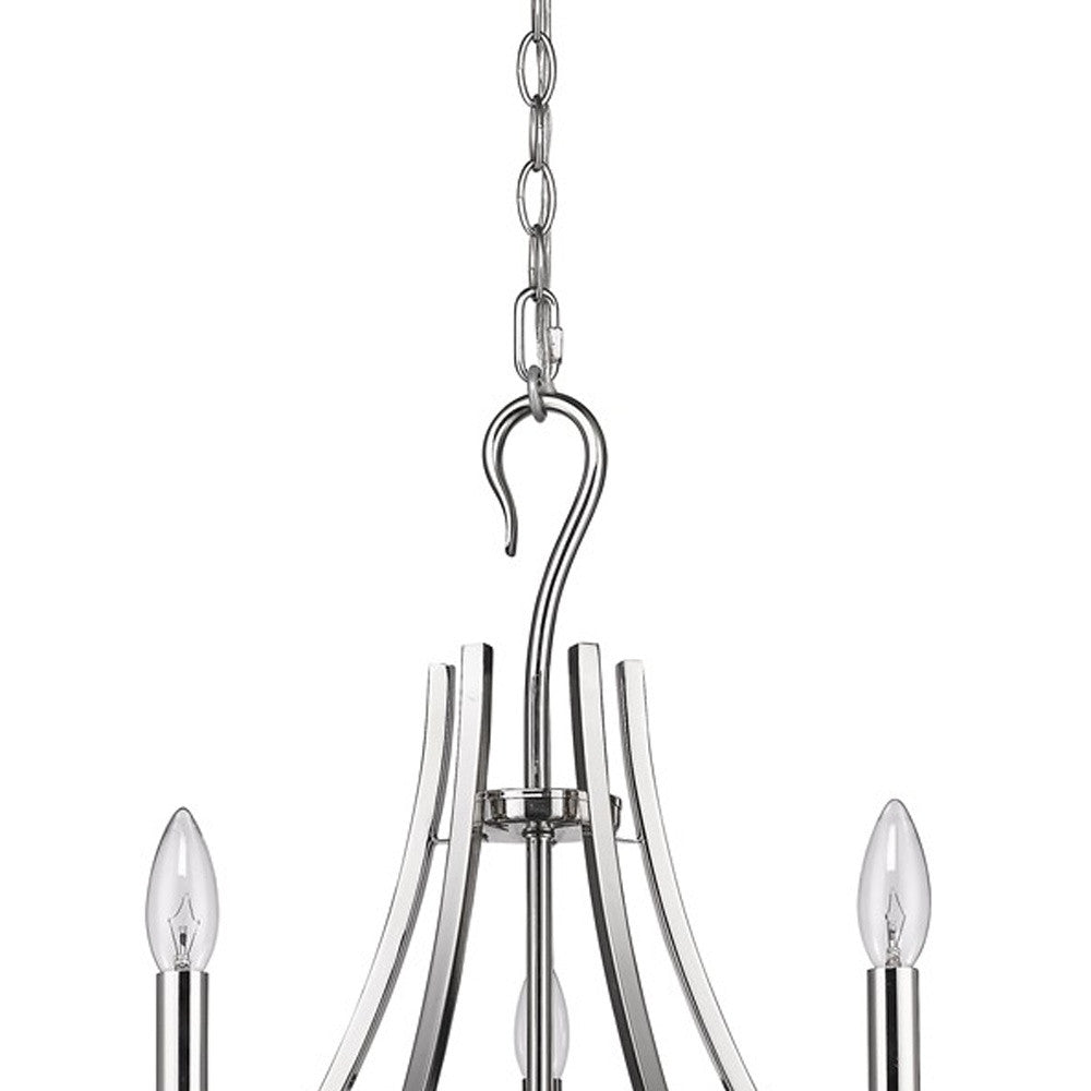 Nickel Candle Style 5 Light Dimmable Chandelier