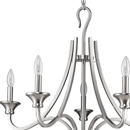 Silver Candle Style 5 Light Dimmable Chandelier