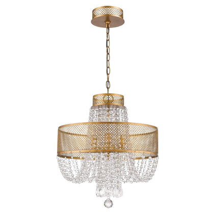 Gold 4 Light & Crystals Dimmable Chandelier