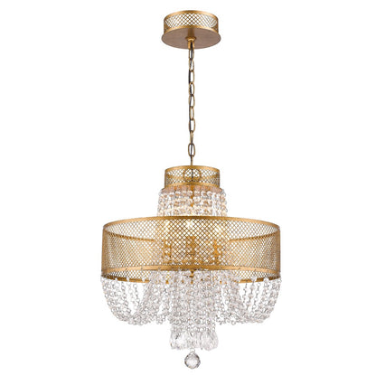 Gold 4 Light & Crystals Dimmable Chandelier