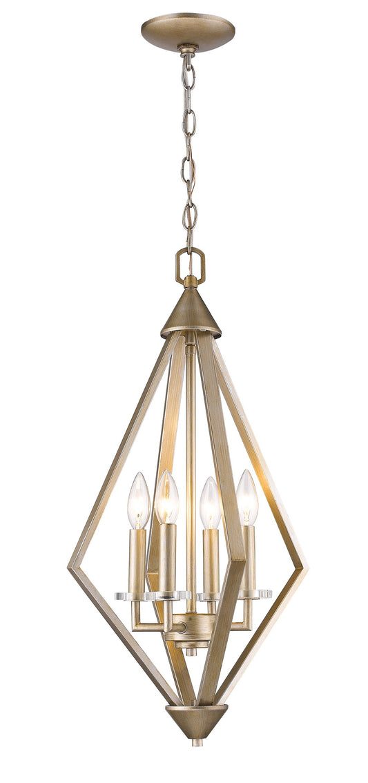 Easton 4-Light Washed Gold Pendant