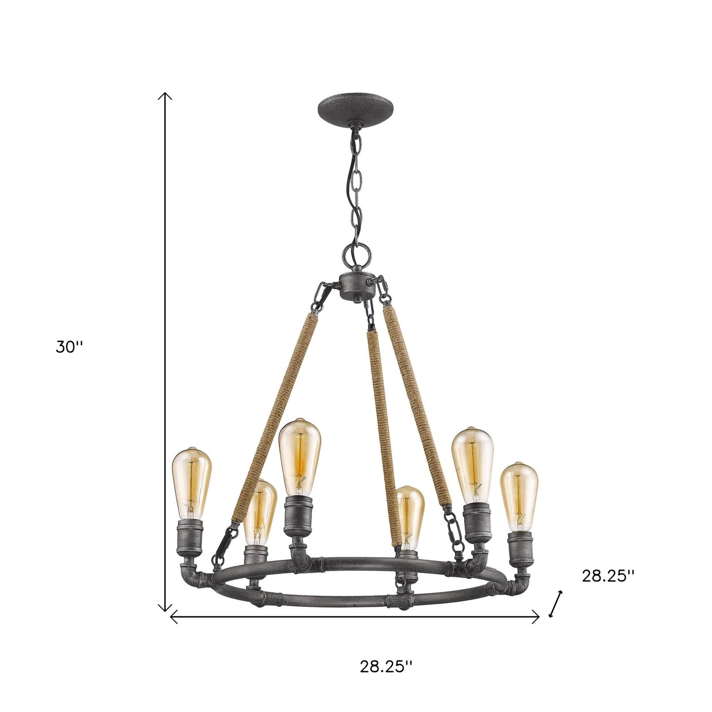 Brown & Black Candle Style 6 Light Dimmable Chandelier